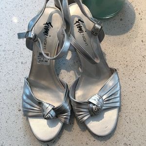 Silver Metallic Strappy Heels